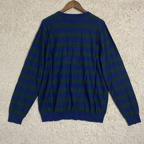 14th & Union Blue Green Striped Long Sleeve Sweater Mens XL NWT Cashmere Blend - Picture 4 of 10
